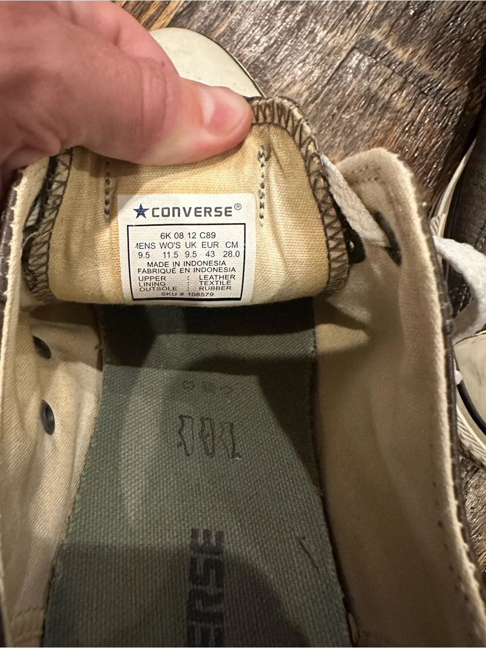 Converse Chuck Taylor Men’s Low-Top Leather Sneakers in Dark Brown - Picture 10 of 10